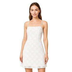 Lilly Pulitzer White Lace Mini Dress with Spaghetti Straps